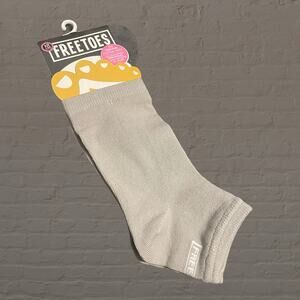 Freetoes Toeless Socks Flip Flop Pedicure Yoga Exercise Travel Gray New One Size